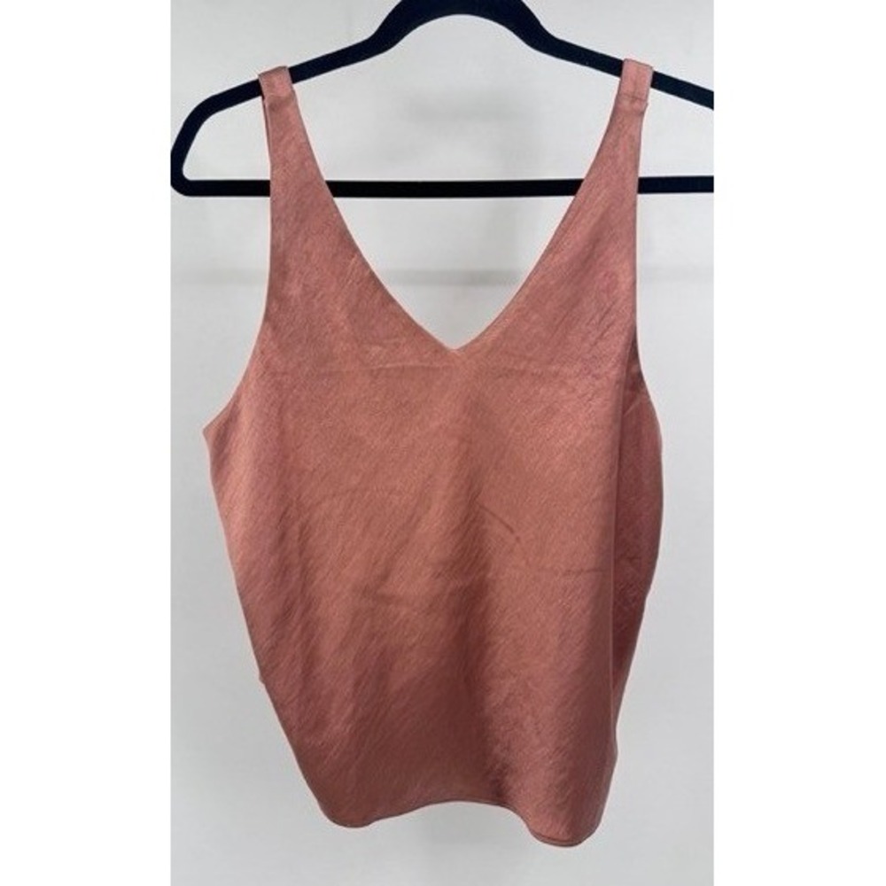 Wildfang Women Mauve Empower Satin Adjustable V-Neck Cami Top MEDIUM Minimalist